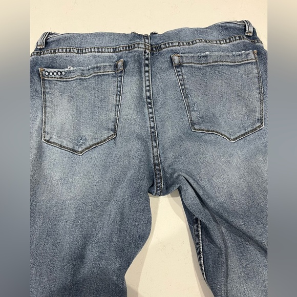 Blank NYC Slim Girlfriend Overalls Jeans Stretch Denim Raw Hem Distressed 28 - Picture 8 of 14